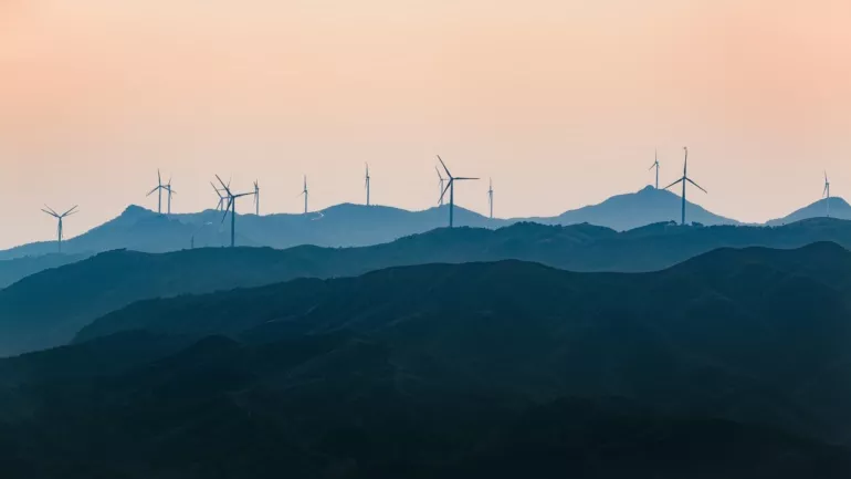 Windräder am Horizont, symbolisch für die Megatrends